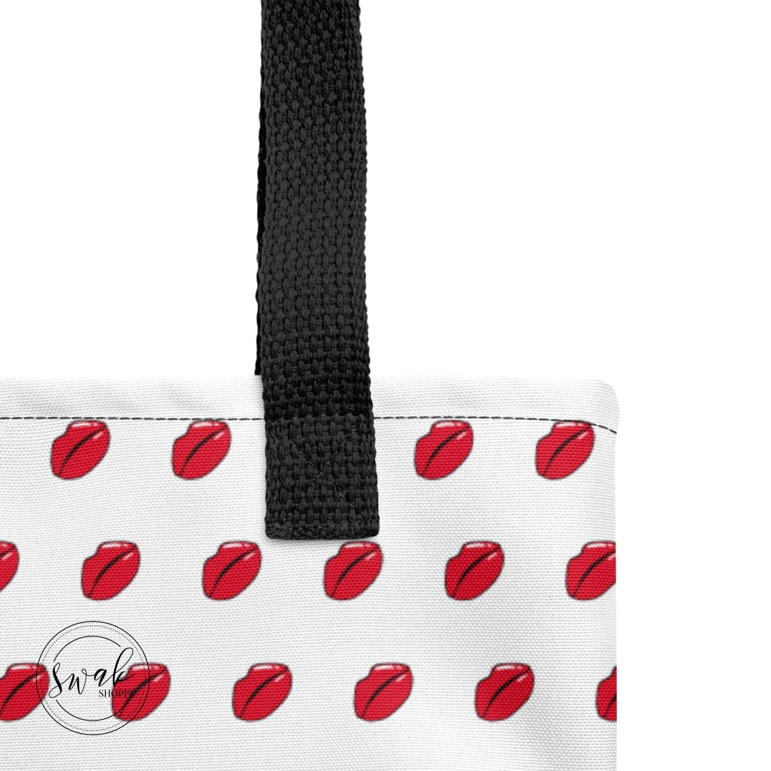 Swak Lips Illustration Pattern White Tote Bag