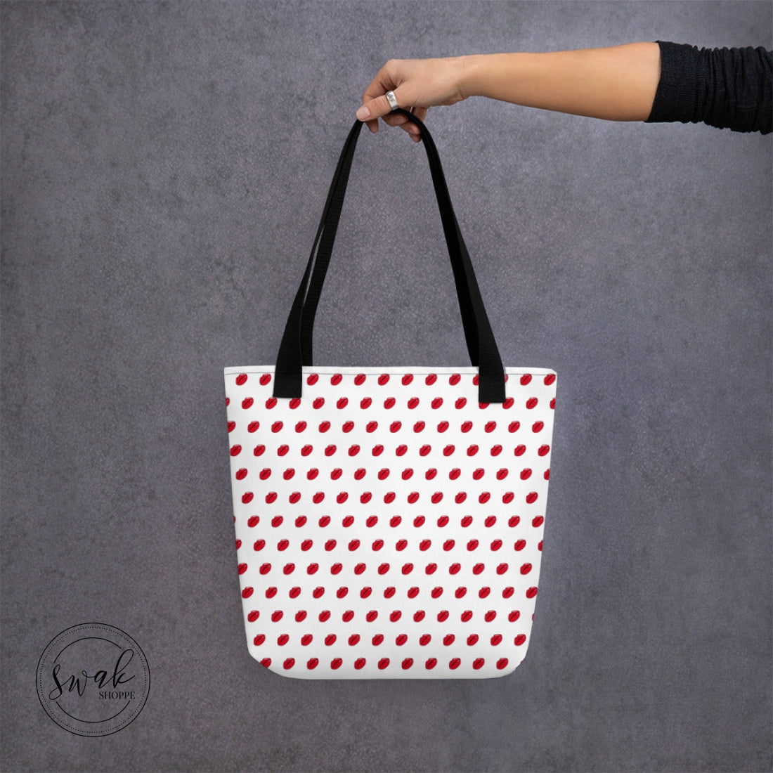Swak Lips Illustration Pattern White Tote Bag