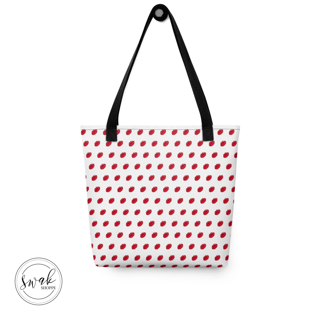 Swak Lips Illustration Pattern White Tote Bag