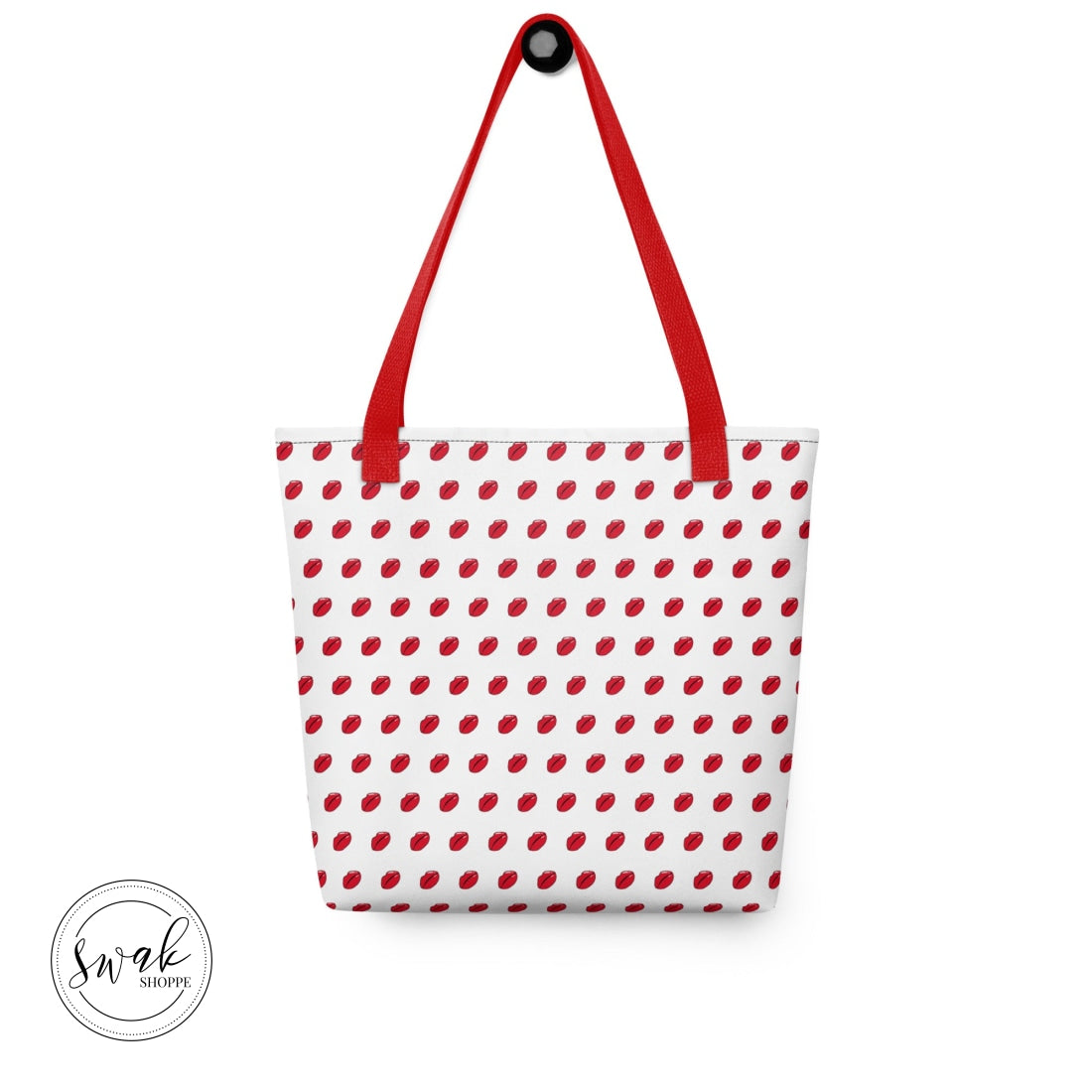 Swak Lips Illustration Pattern White Tote Bag
