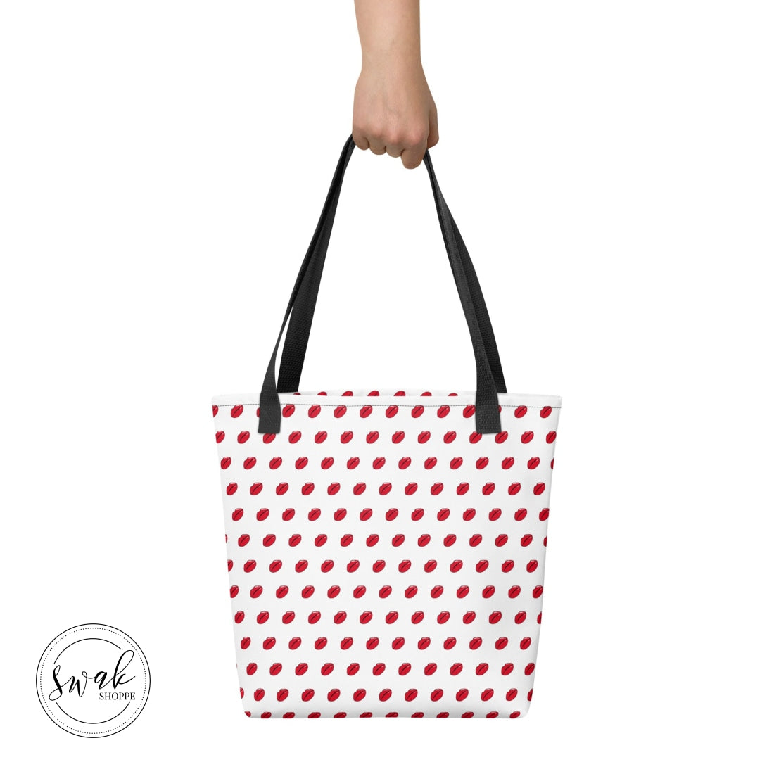 Swak Lips Illustration Pattern White Tote Bag