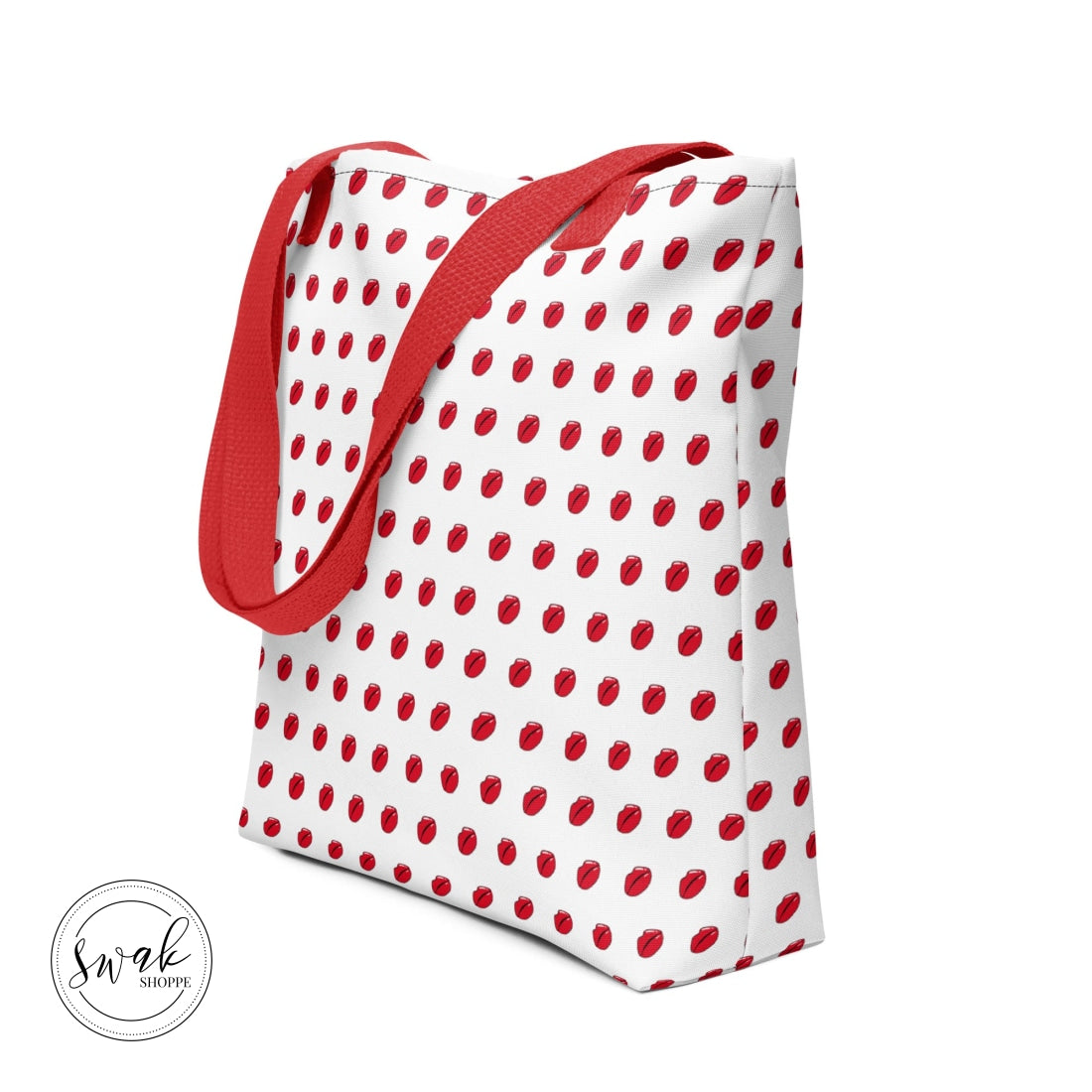 Swak Lips Illustration Pattern White Tote Bag