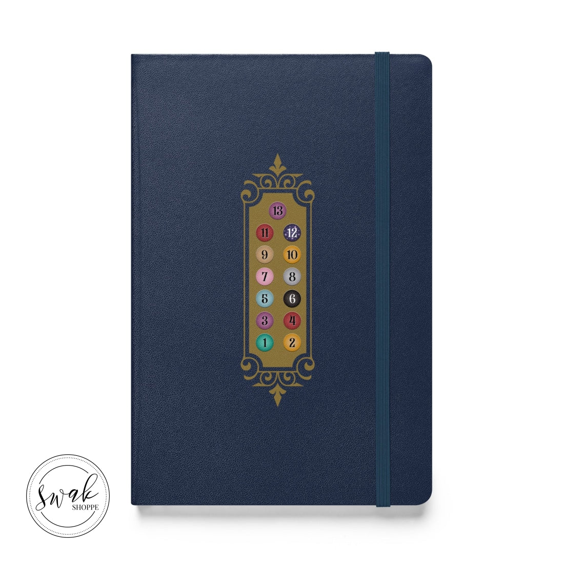 Bejeweled Elevator Button Hardcover Bound Notebook Navy