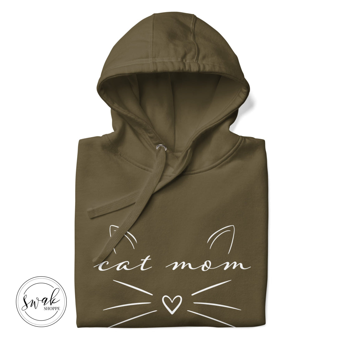 Cat Mom Sketch White Logo Unisex Hoodie