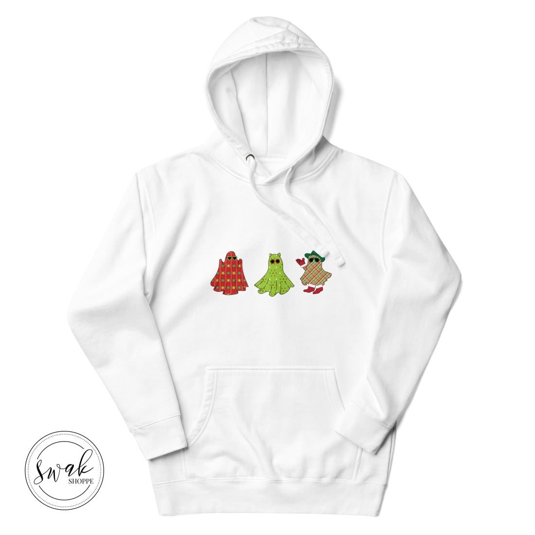Holiday Festive Ghosts Unisex Hoodie White / S