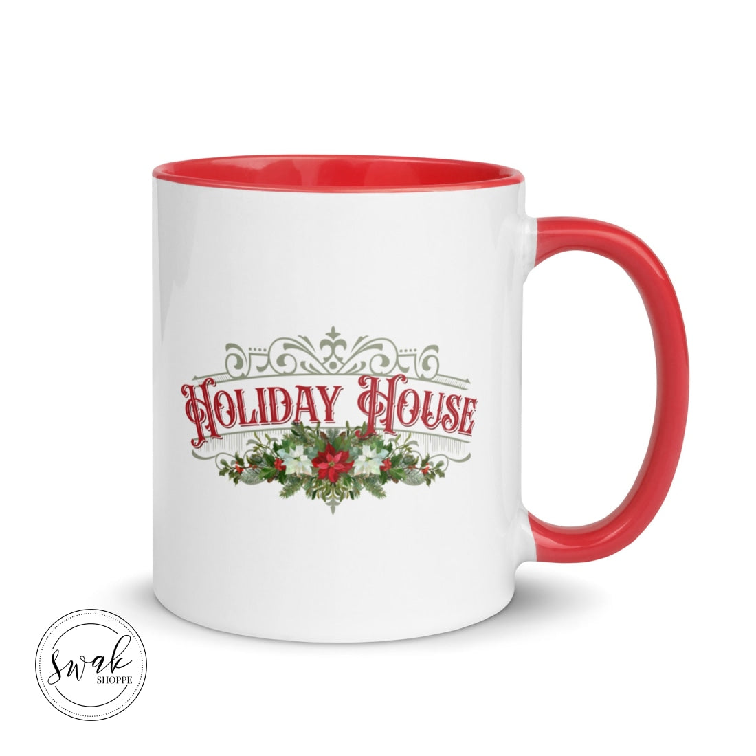 Holiday House Olde Time Sign Mug Red Mugs