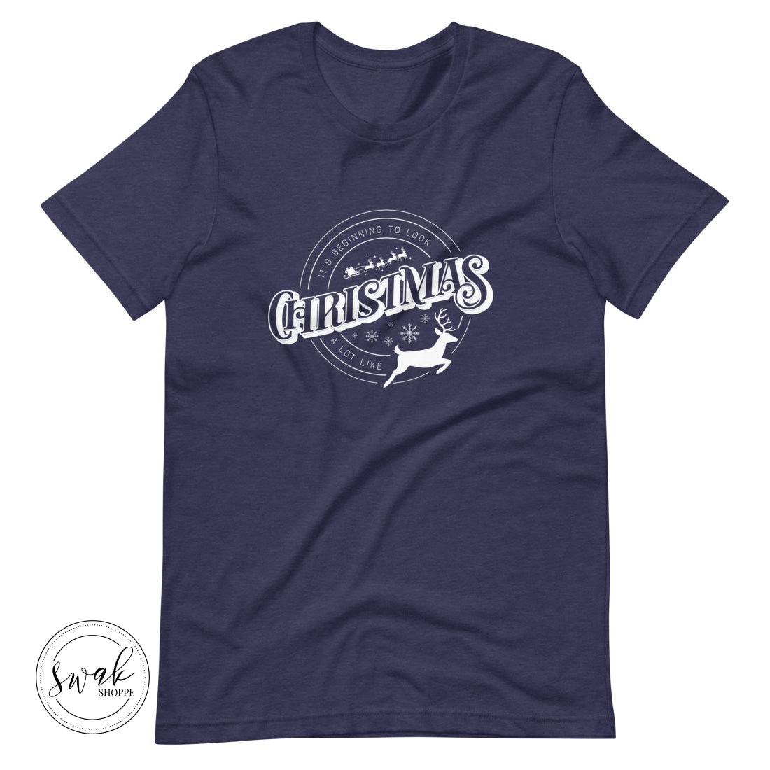 Its Beginning To Look A Lot Like Christmas Unisex T-Shirt Heather Midnight Navy / Xs