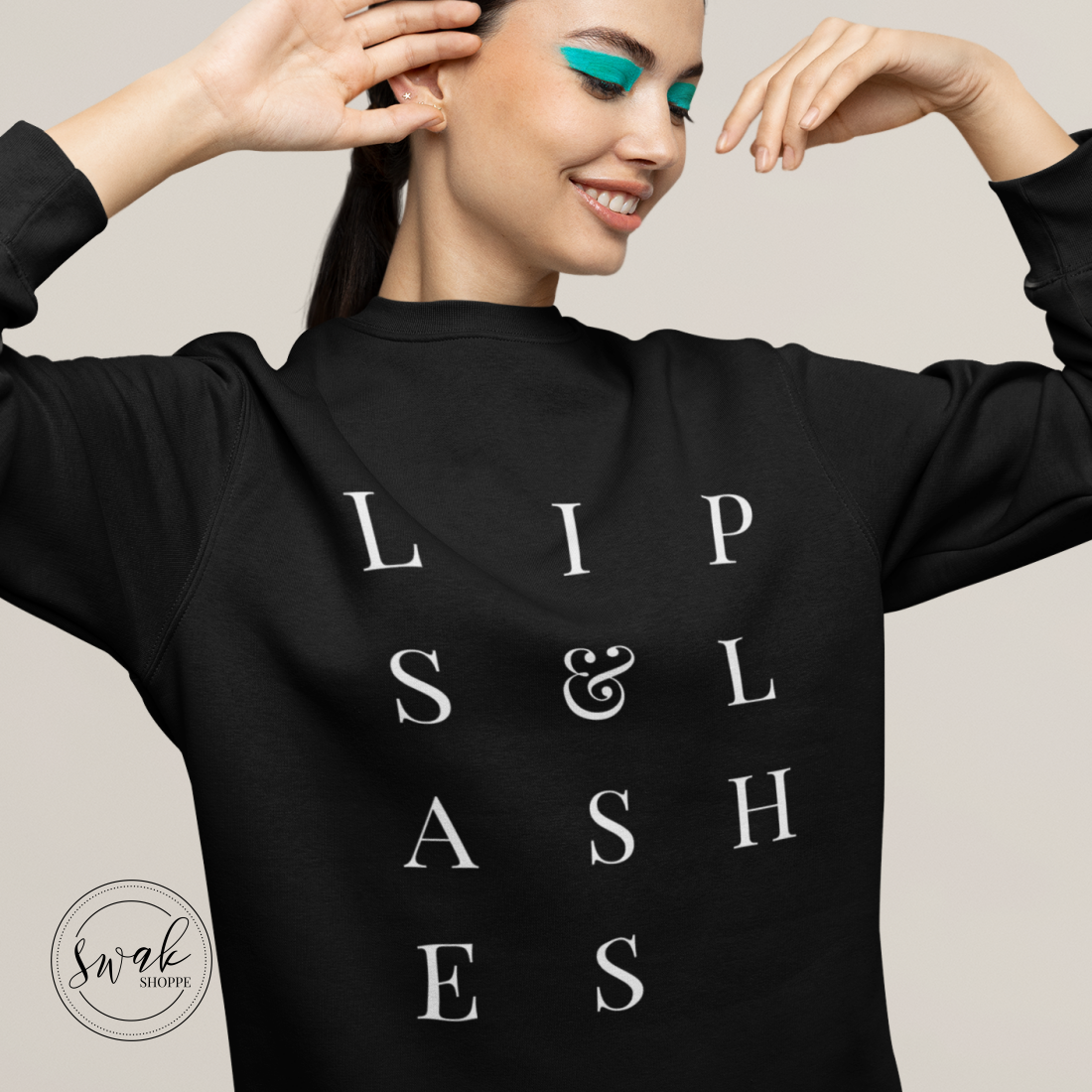 Lips & Lashes Mua White Text Unisex Fashion Sweatshirt
