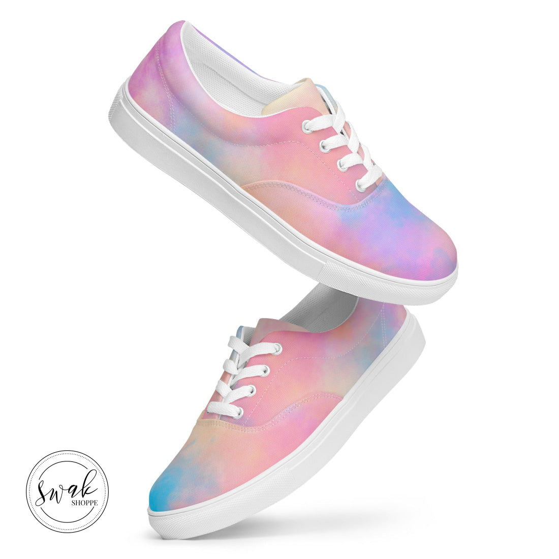 Lover Rainbow Cloud Womens Lace-Up Canvas Shoes 5