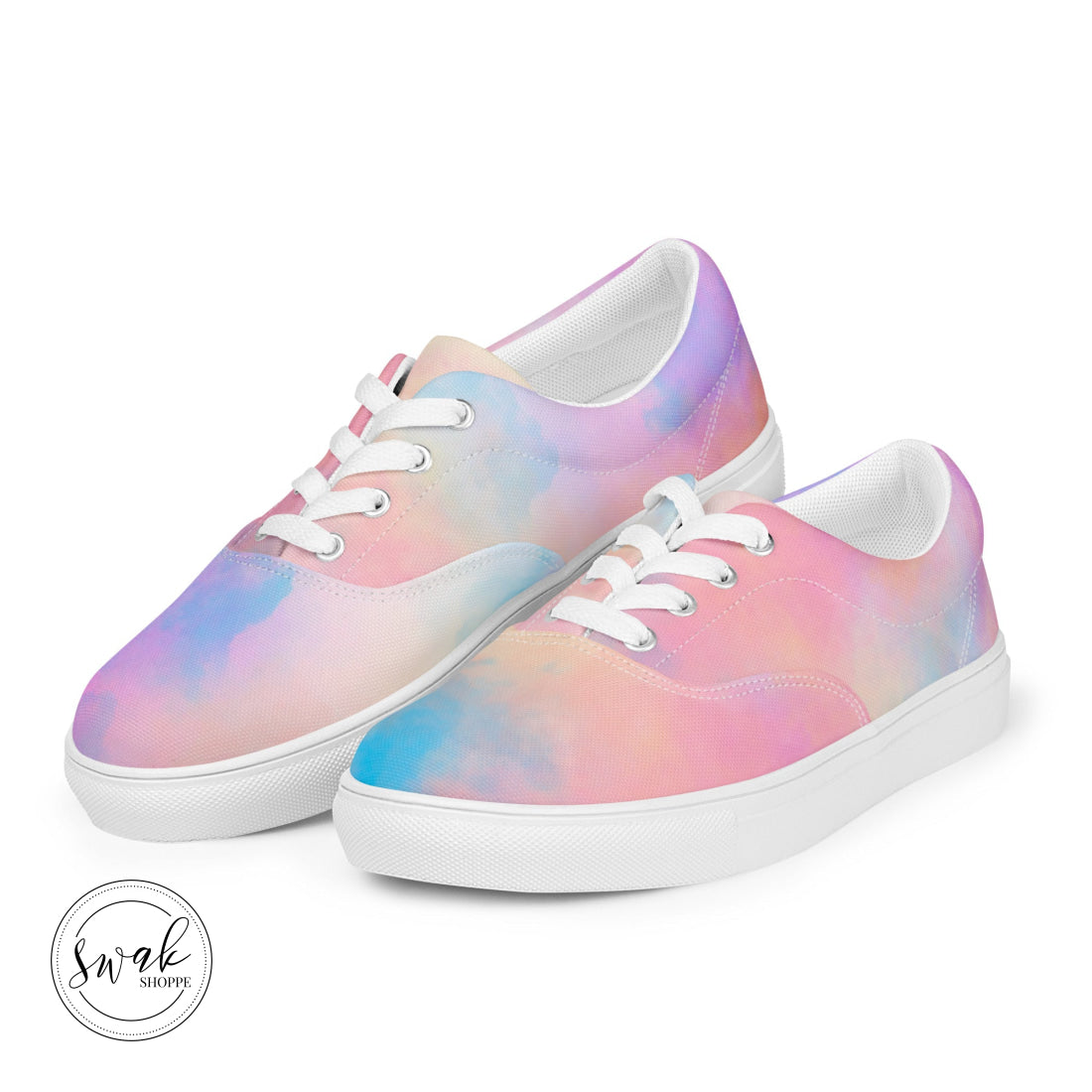 Lover Rainbow Cloud Womens Lace-Up Canvas Shoes