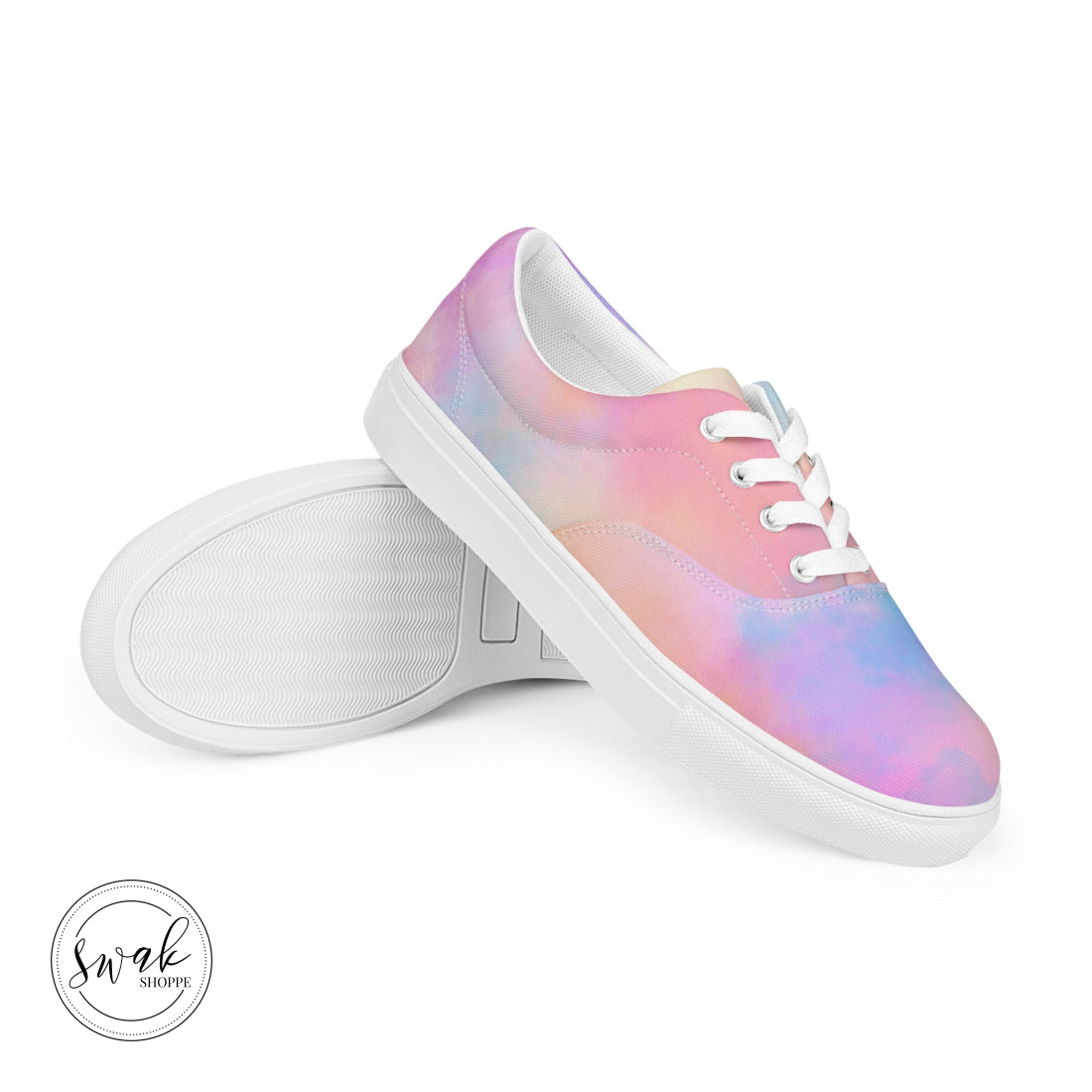 Lover Rainbow Cloud Womens Lace-Up Canvas Shoes