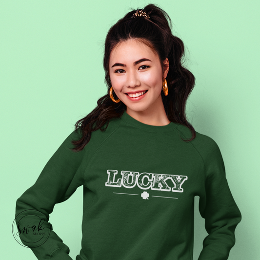 Lucky Shamrock Saloon White Logo Unisex Fashion Sweatshirt