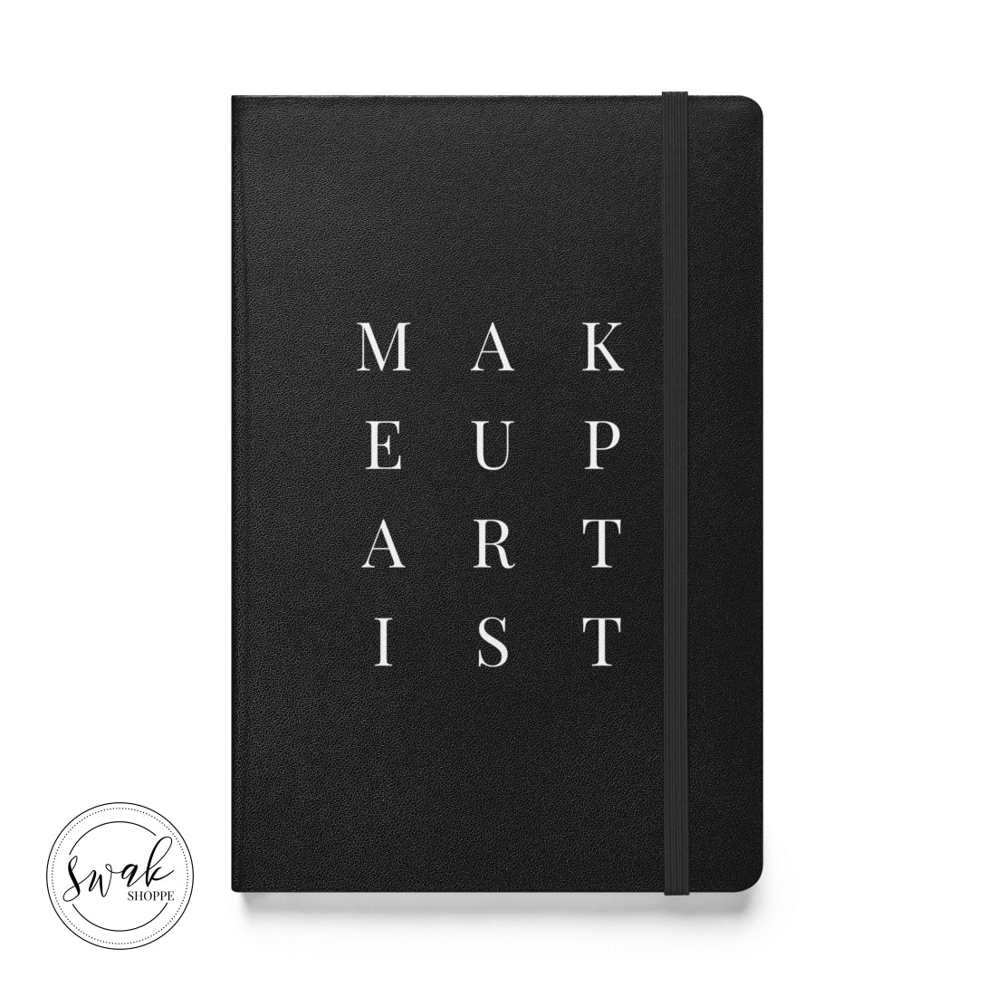 Makeup Artist Mua Text Hardcover Bound Notebook Black