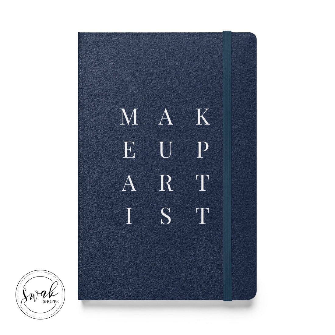 Makeup Artist Mua Text Hardcover Bound Notebook Navy