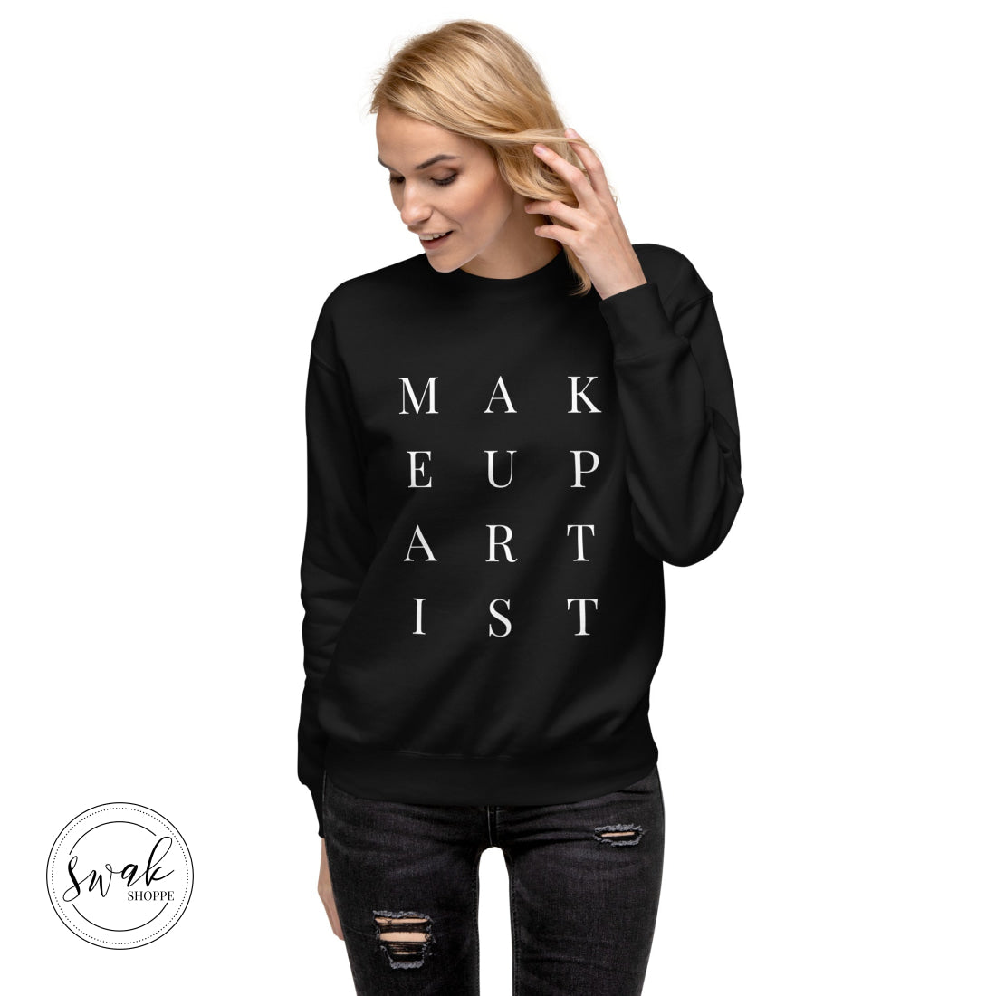 Makeup Artist Mua White Text Unisex Fashion Sweatshirt