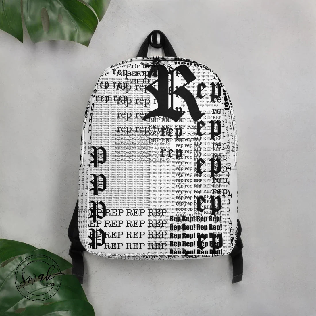 Rep Newsprint Type Minimalist Backpack