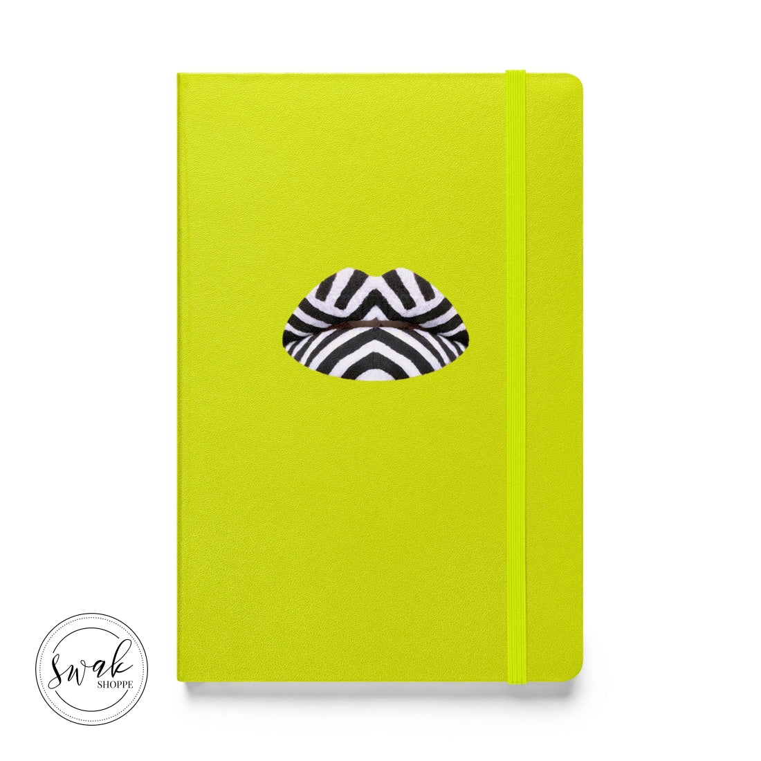 Swak Beauty Chevron Swimsuit Lip Art Hardcover Bound Notebook Lime