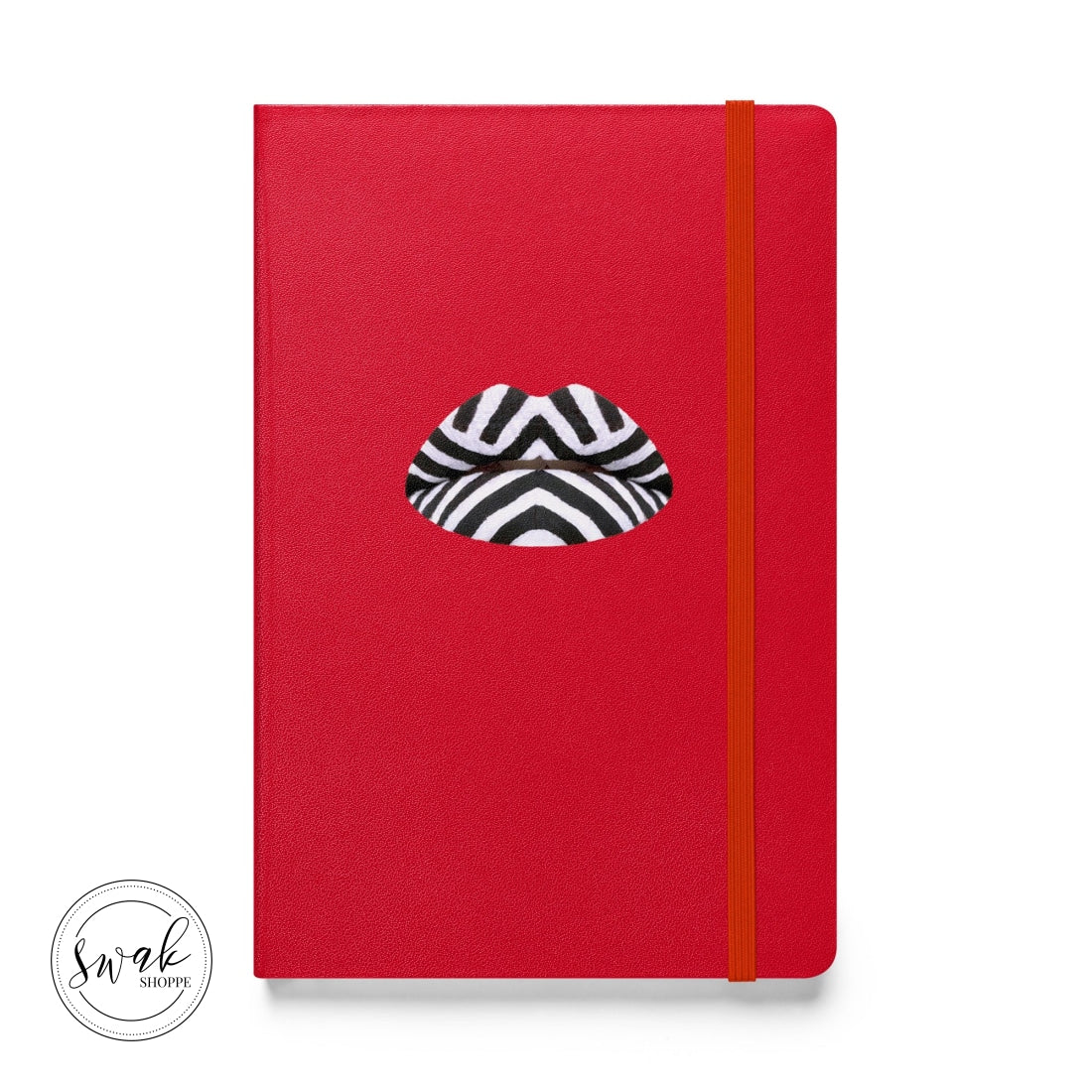 Swak Beauty Chevron Swimsuit Lip Art Hardcover Bound Notebook Red