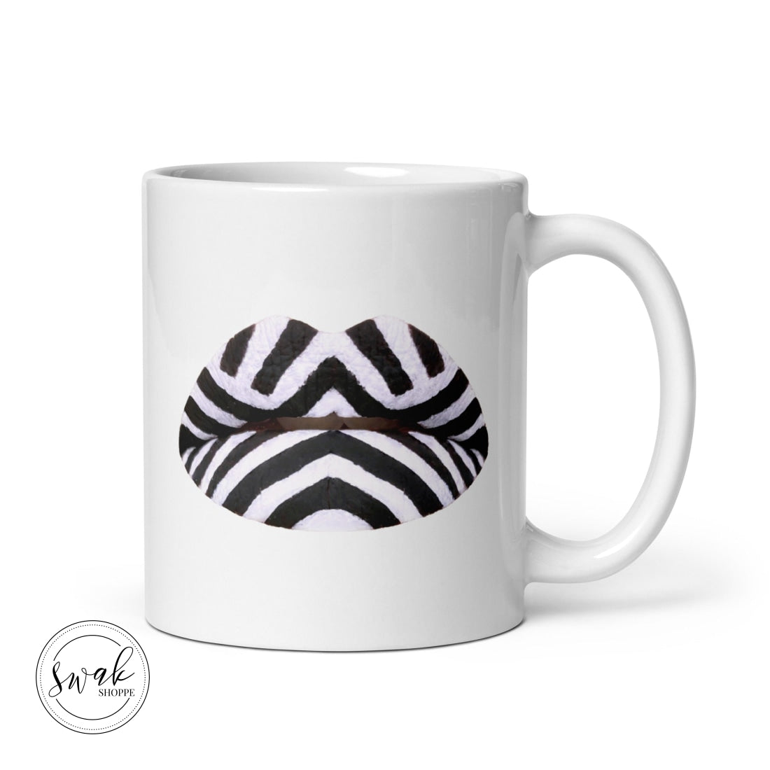 Personalized Mouth Lip Shape Ceramic Coffee Mug White Black