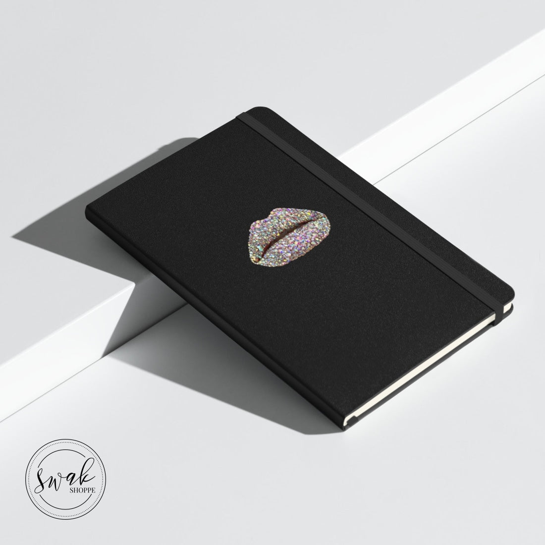 Swak Beauty Rhinestone Crystal Lip Art Hardcover Bound Notebook