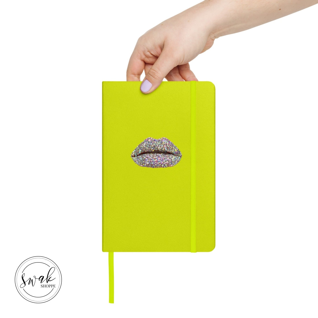 Swak Beauty Rhinestone Crystal Lip Art Hardcover Bound Notebook