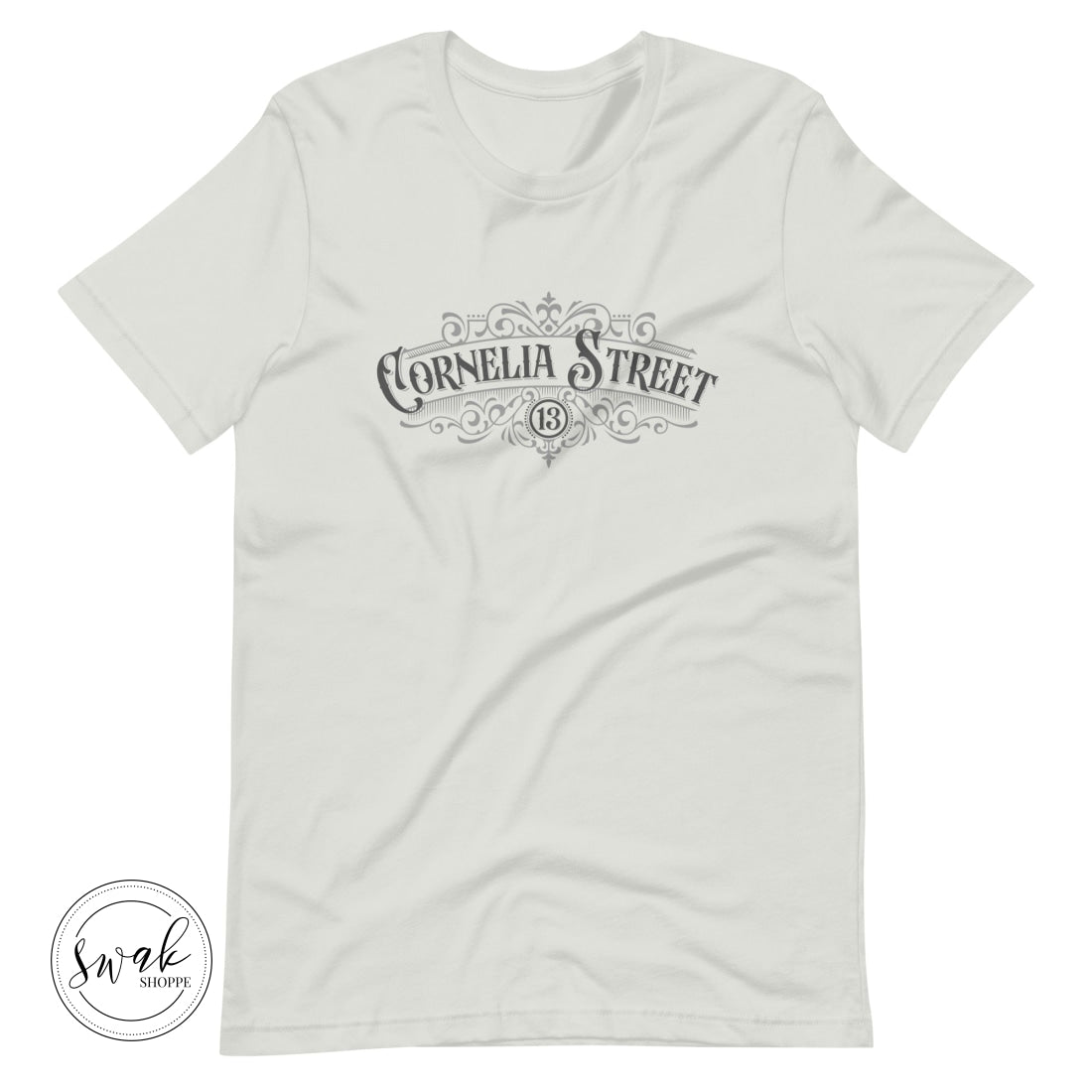 Cornelia Street Olde Shoppe Sign Unisex T-Shirt Silver / S