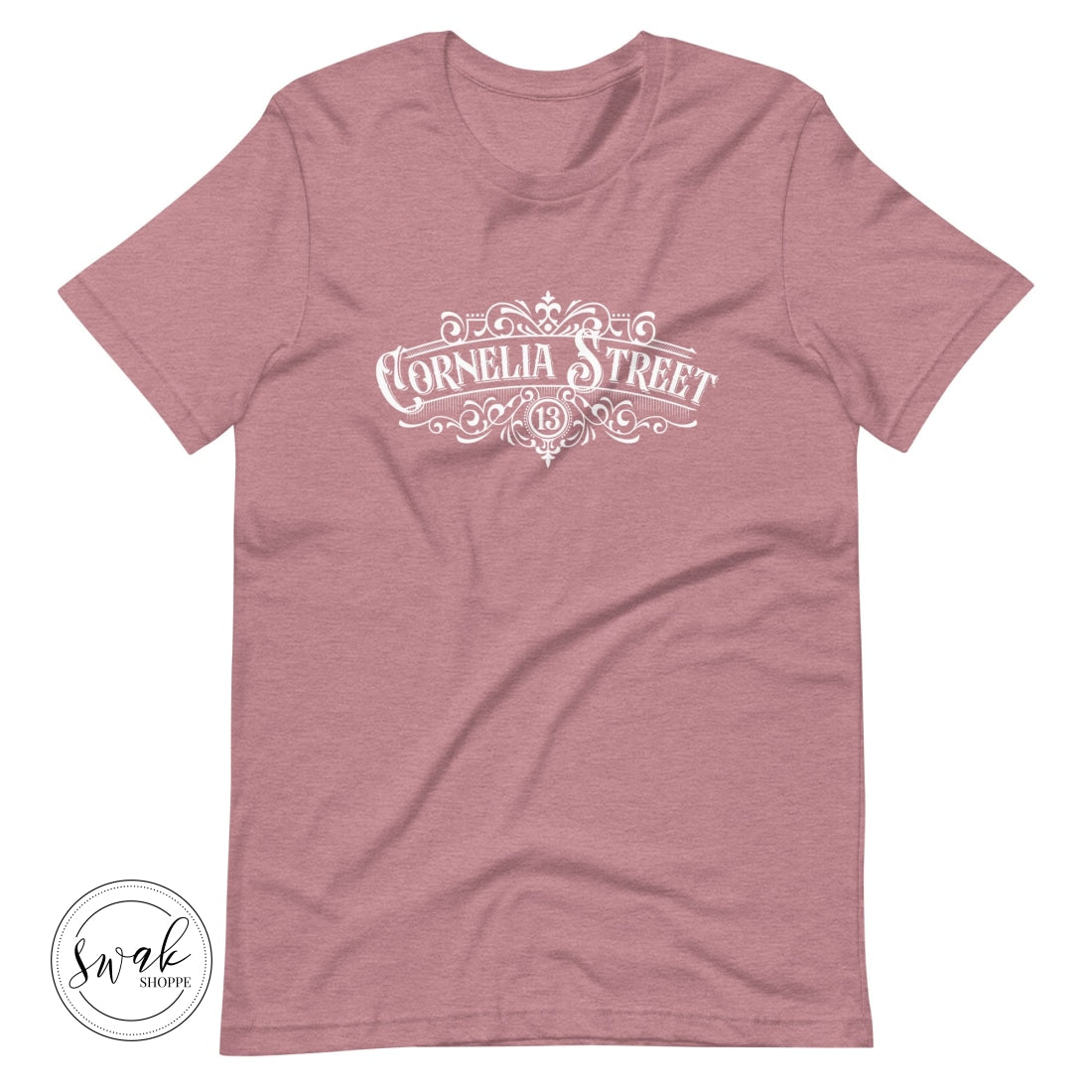 Cornelia Street Olde Shoppe Sign White Logo Unisex T-Shirt Heather Orchid / S