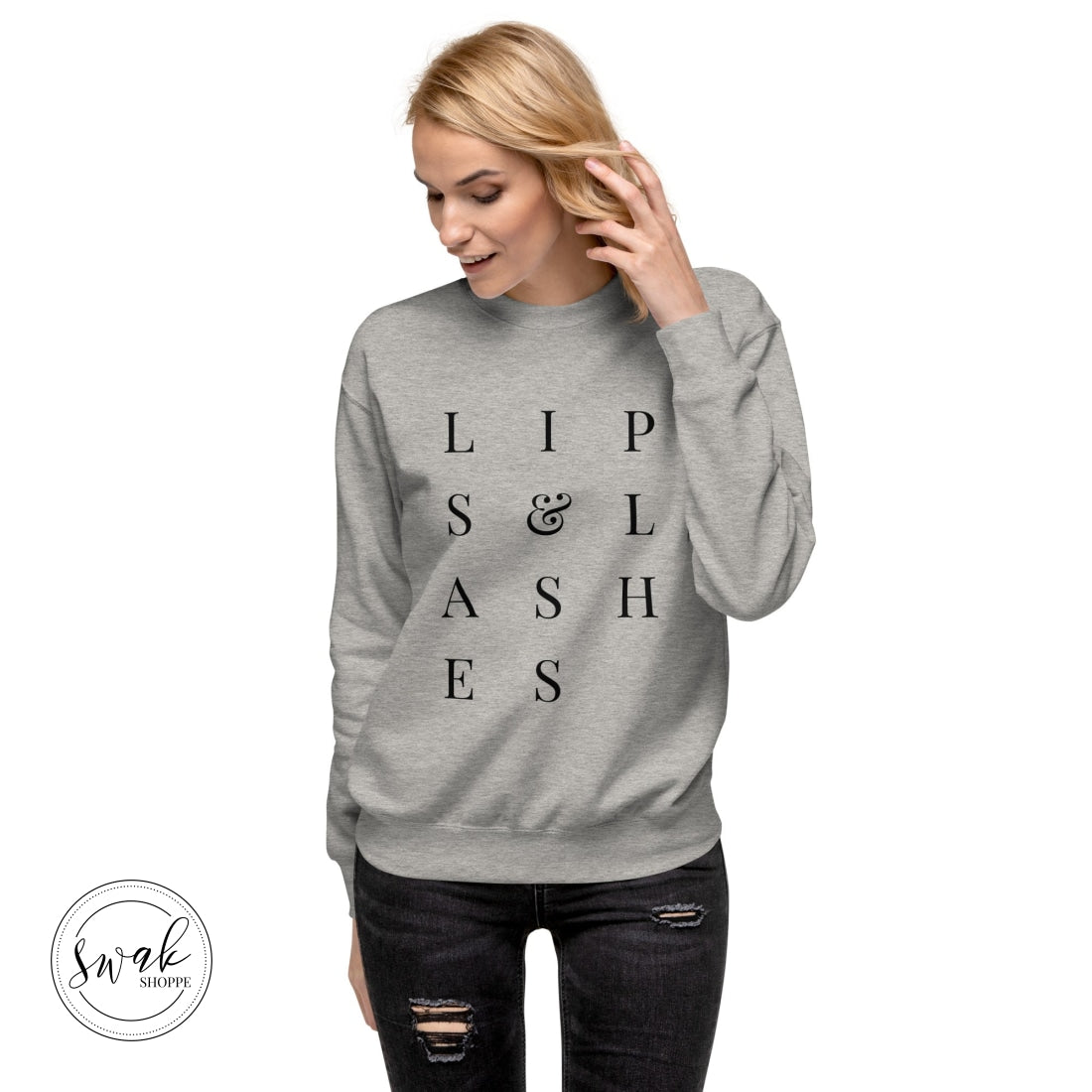 Lips & Lashes Mua Text Unisex Fashion Sweatshirt