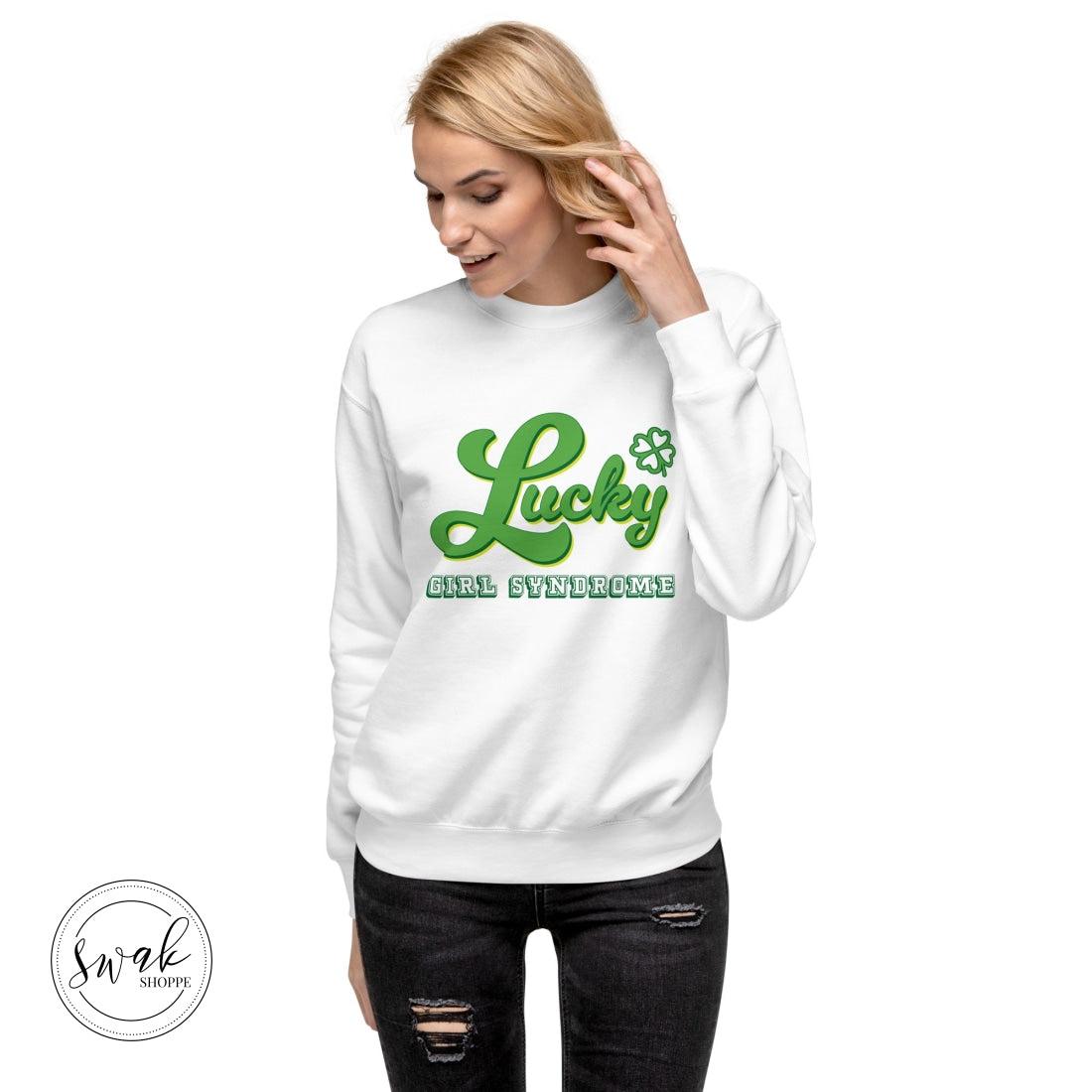 Lucky Girl Syndrome Retro Text Unisex Fashion Sweatshirt