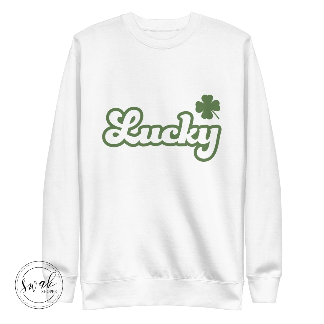 Lucky Shamrock Green Retro Text Unisex Fashion Sweatshirt S