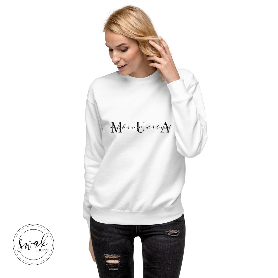 Mua Makeup Artist Block & Script Logo Unisex Fashion Sweatshirt