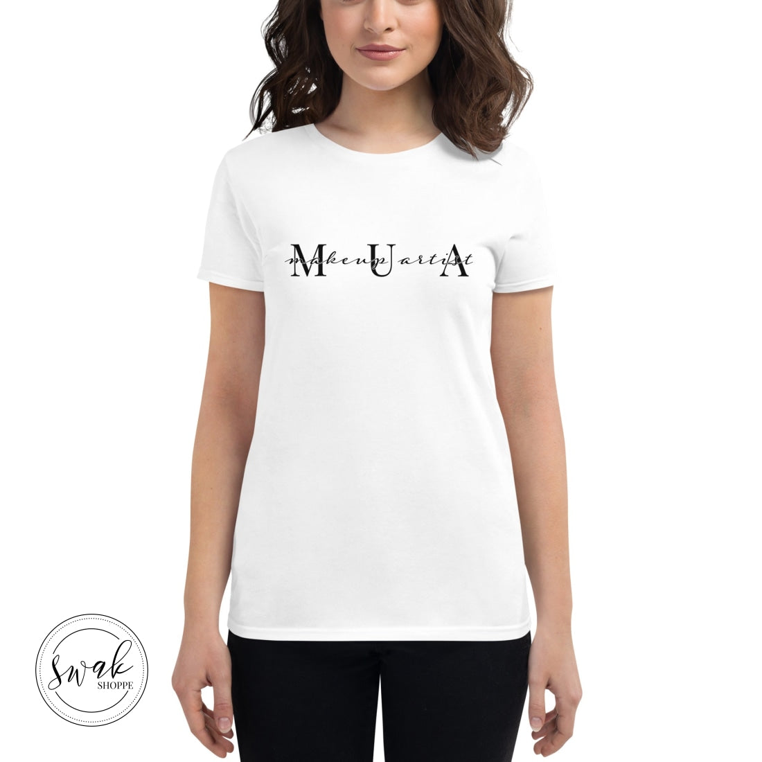 Mua Makeup Artist Block & Script Logo Womens Short Sleeve T-Shirt