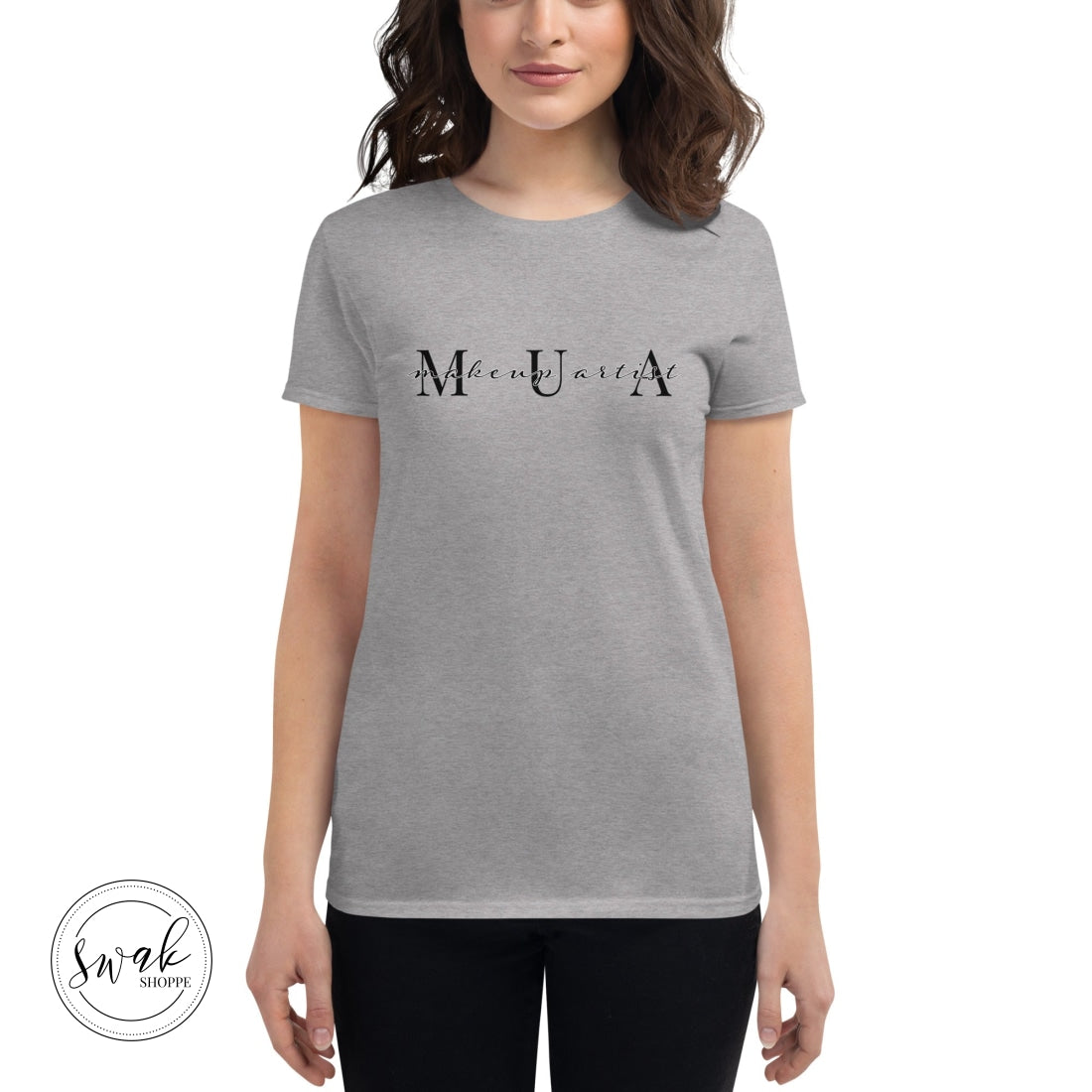 Mua Makeup Artist Block & Script Logo Womens Short Sleeve T-Shirt