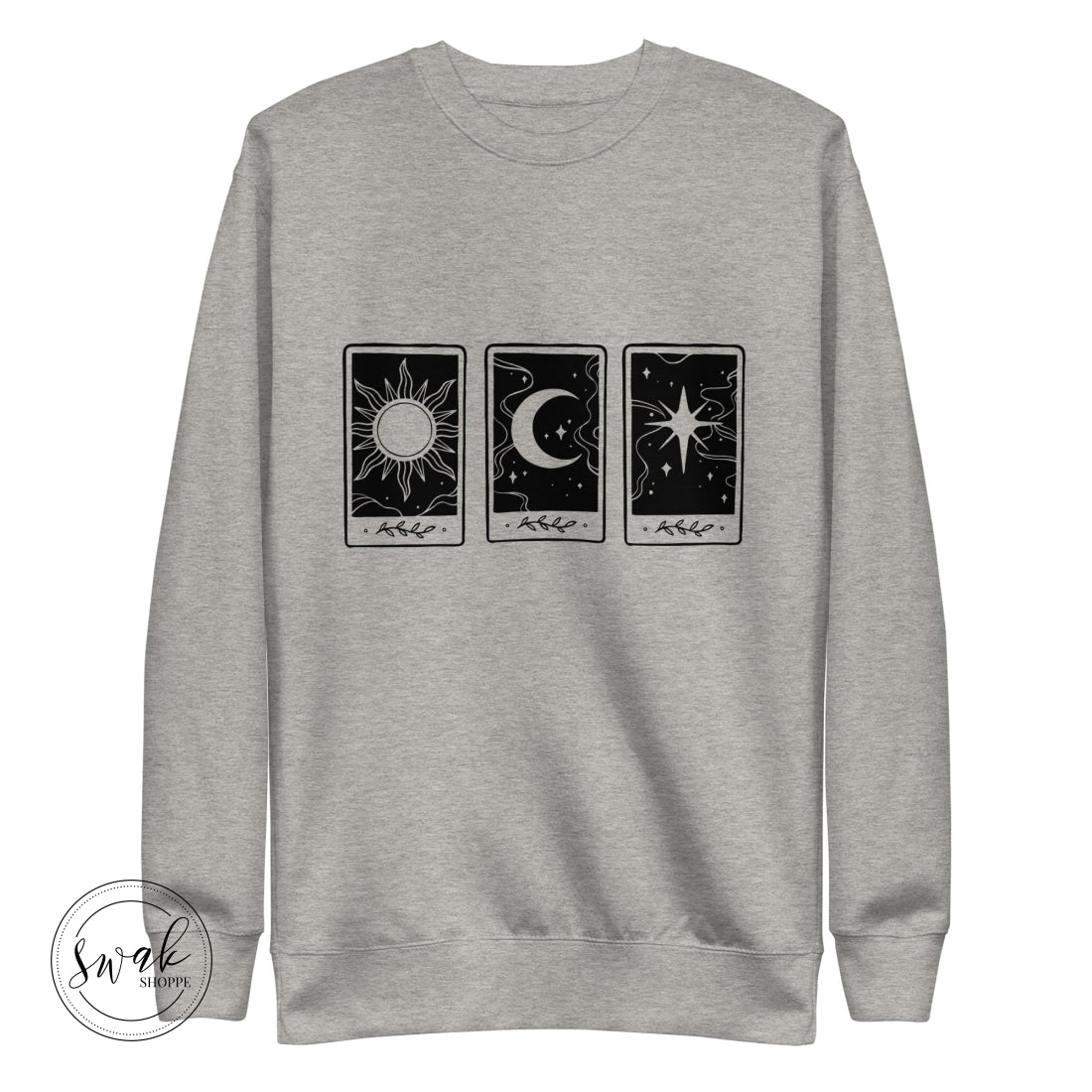 Sun Moon & Stars Triple Tarot Unisex Fashion Sweatshirt Carbon Grey / S