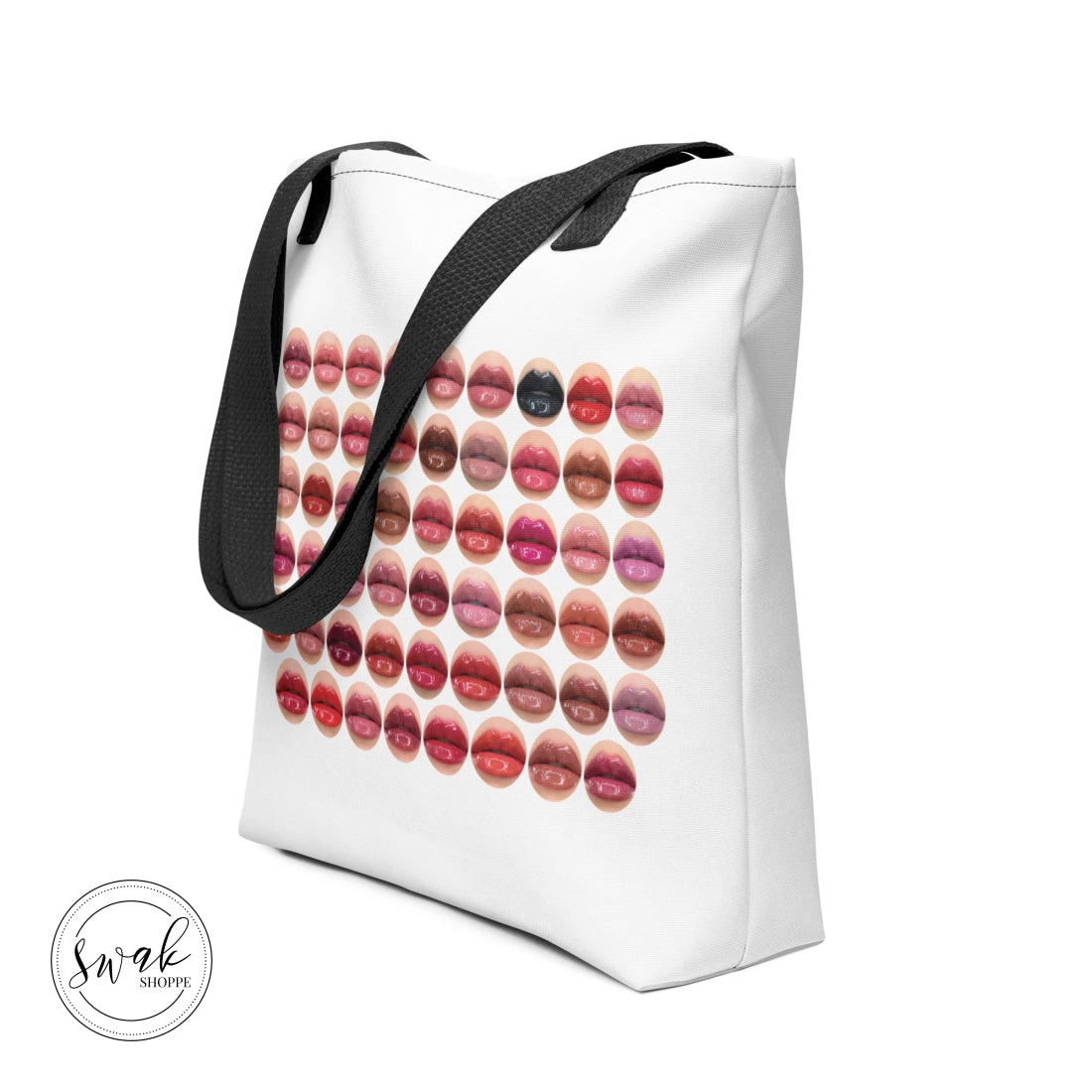 Swak Beauty Lips Circles Collage White Tote Bag