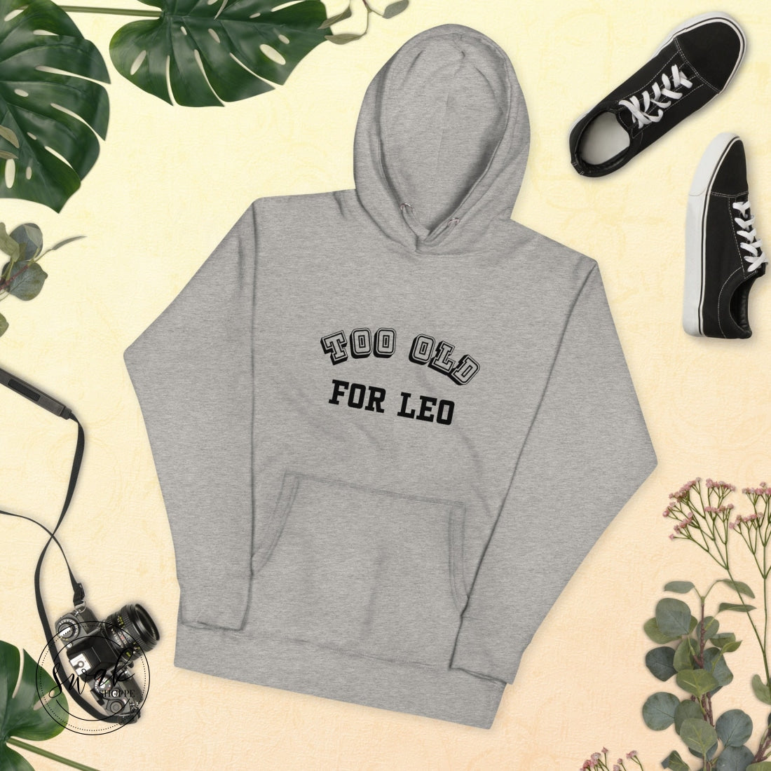 Too Old For Leo Collegiate Unisex Hoodie Carbon Grey / S